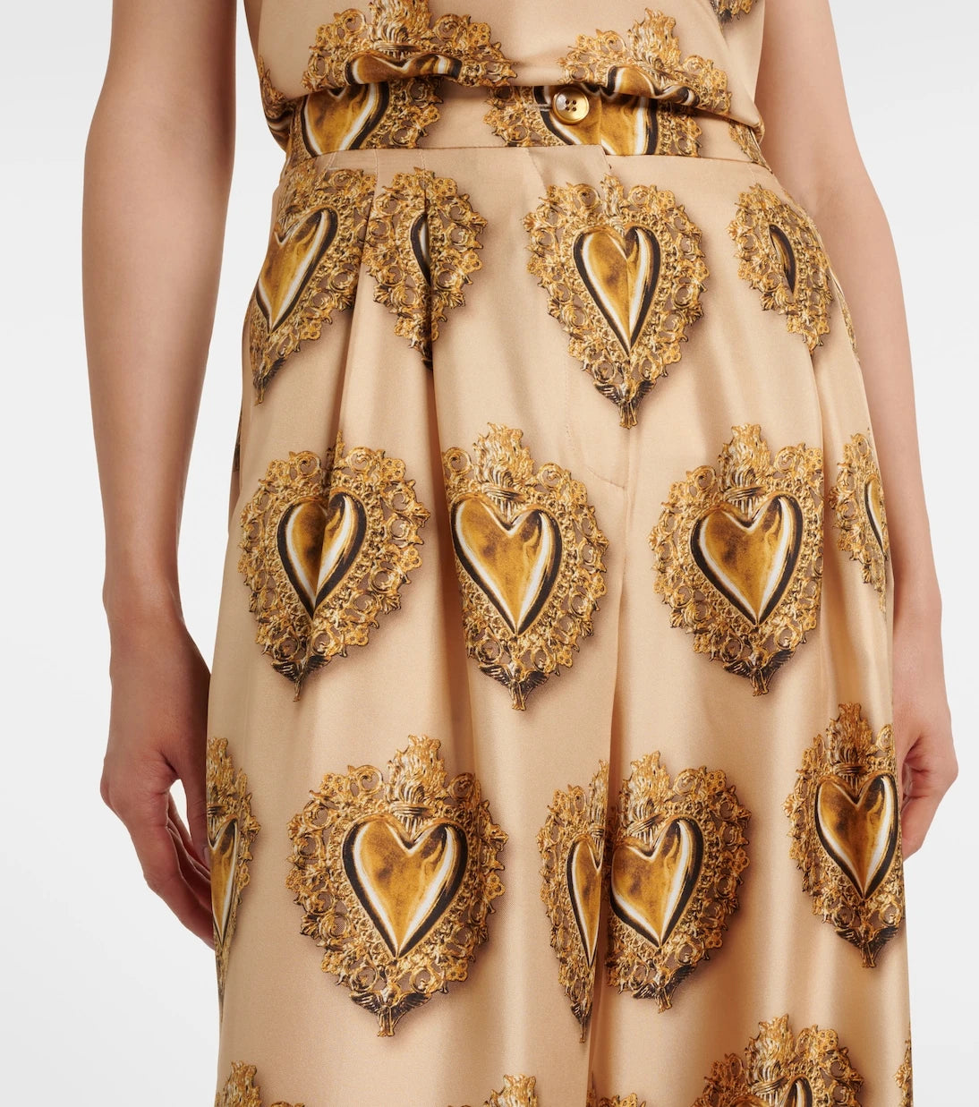 Dolce&Gabbana - Printed high-rise silk palazzo pants