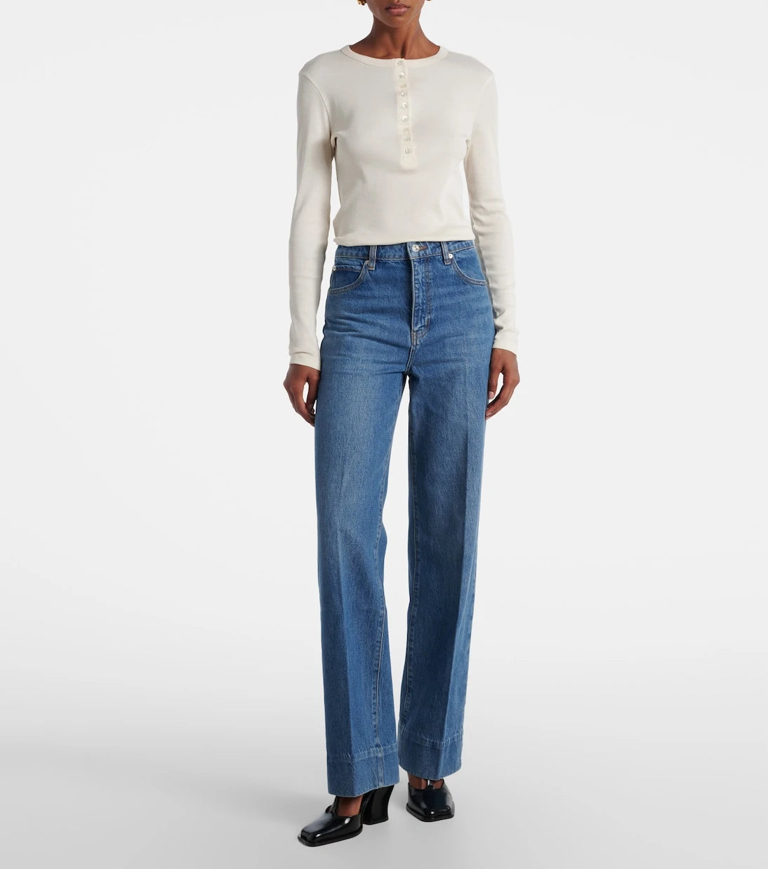 Frame - The Streamline mid-rise wide-leg jeans