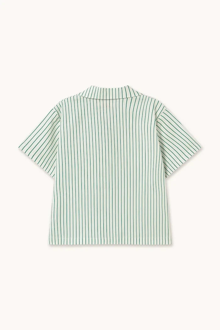 Детска риза с лен Tinycottons EMERALD STRIPES SHIRT