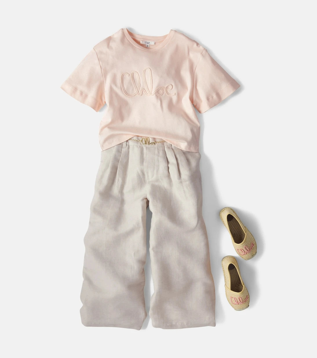Chloé Kids - بنطلون كتان وقطن