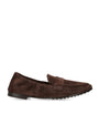 Brown Suede Ballet Loafers