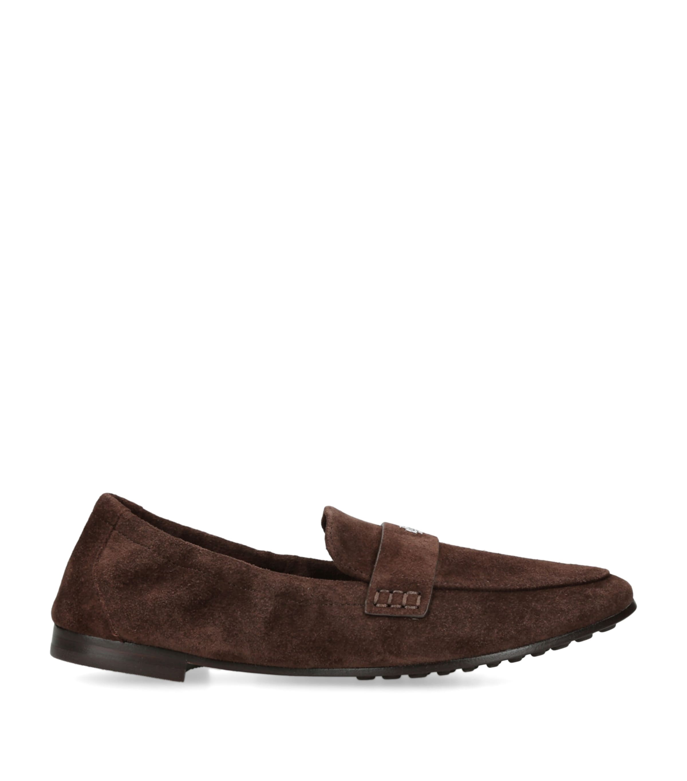 Brown Suede Ballet Loafers