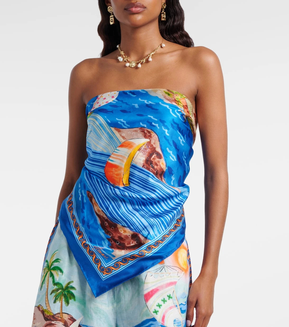 Alémais - Printed silk twill scarf