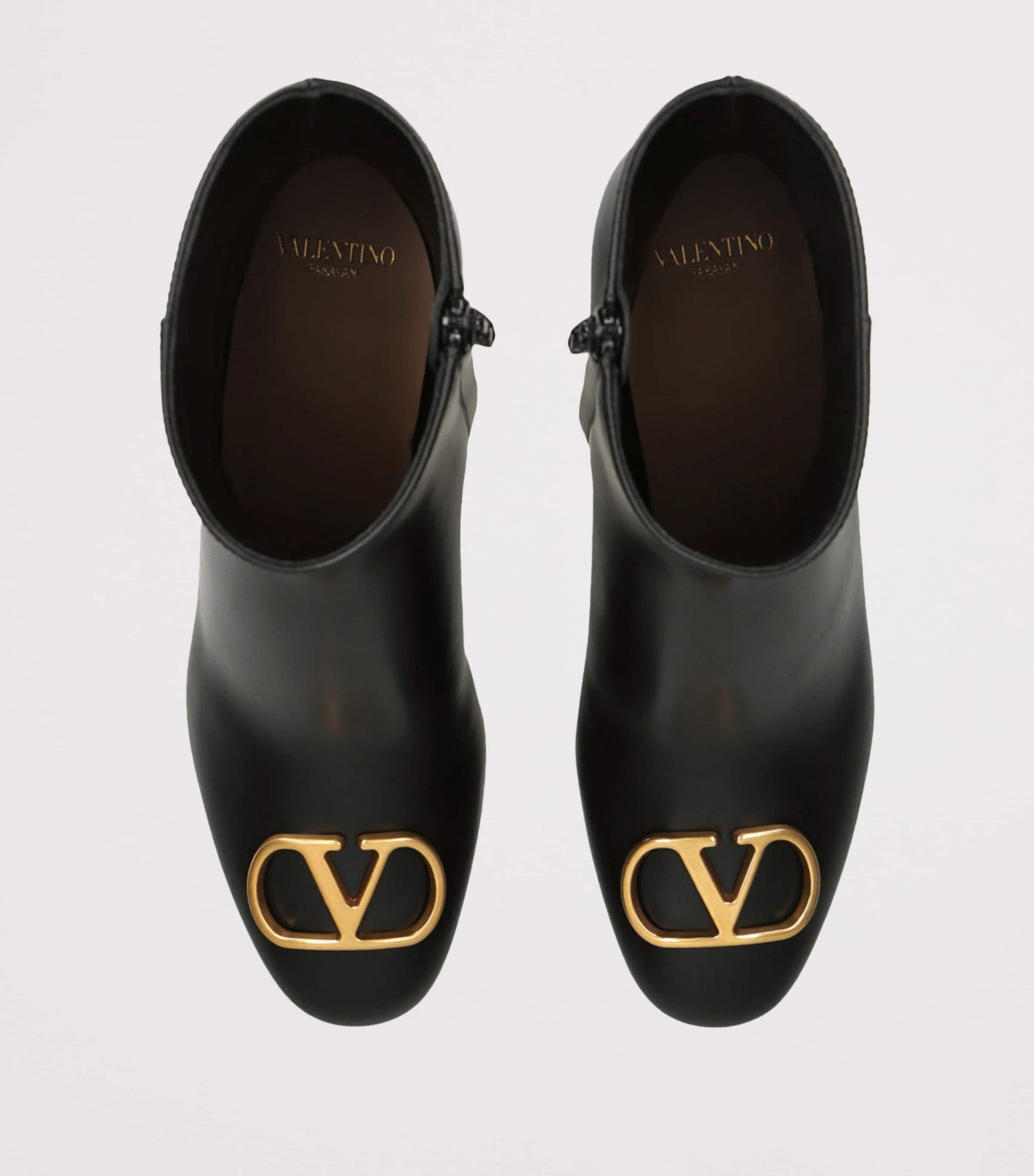 Valentino Garavani Black Leather Signature VLogo Boots 55