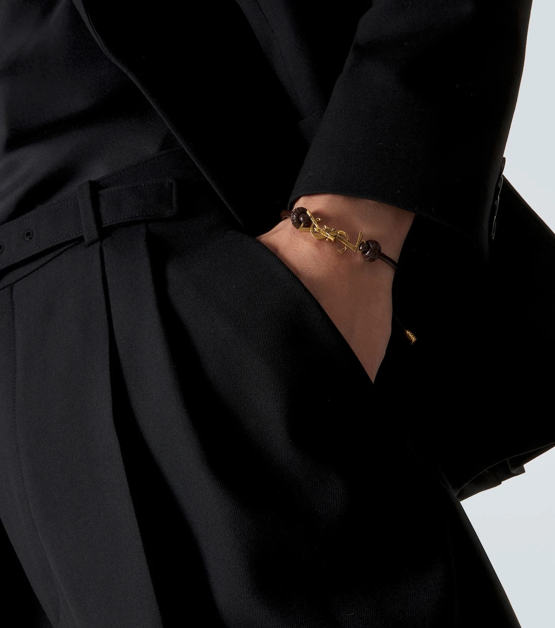 Saint Laurent - Cassandre leather bracelet