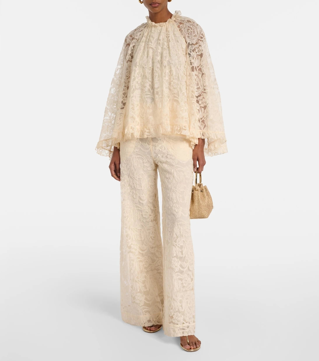 Zimmermann - Carousel lace wide-leg pants
