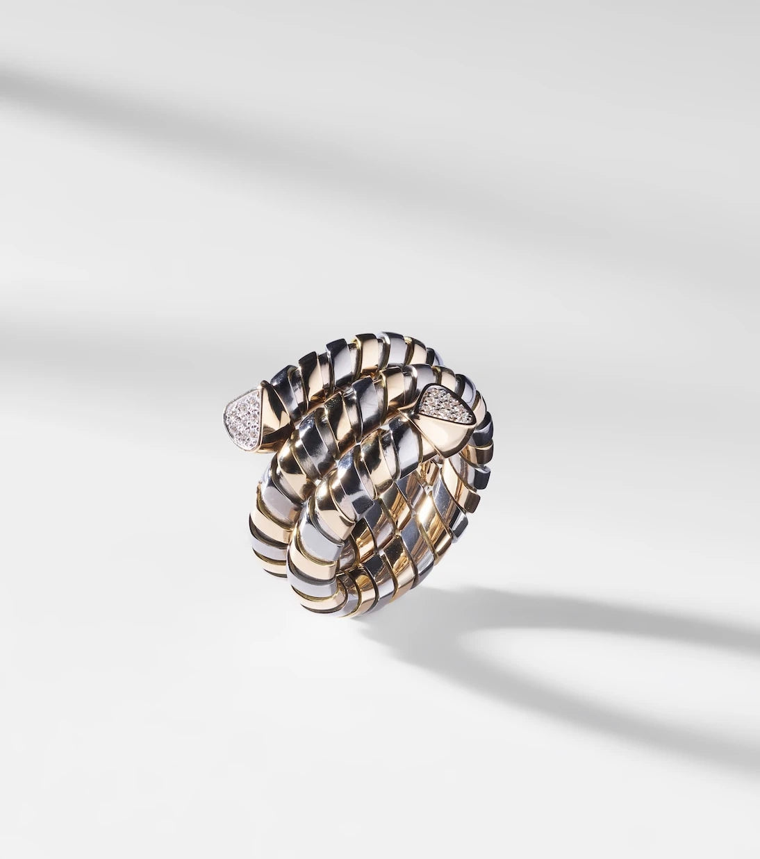 Marina B - Trisola 18kt gold and titanium ring with diamonds