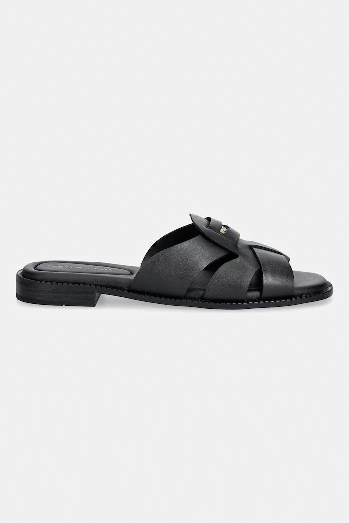 Tommy Hilfiger чехли дамски от кожа COIN LEATHER SANDAL