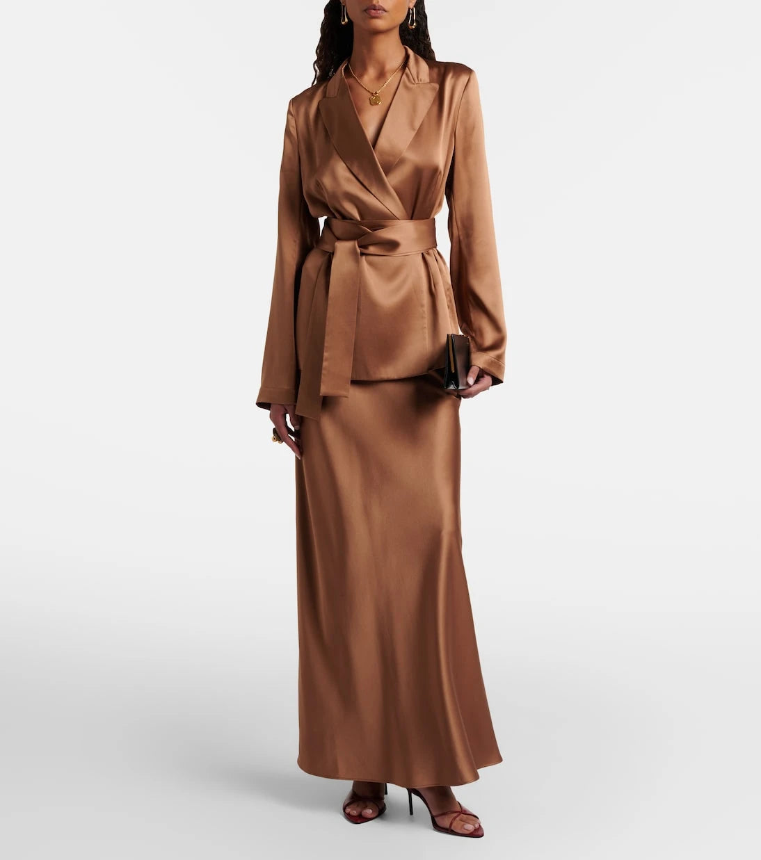 Joseph - Archer double-breasted silk satin blazer