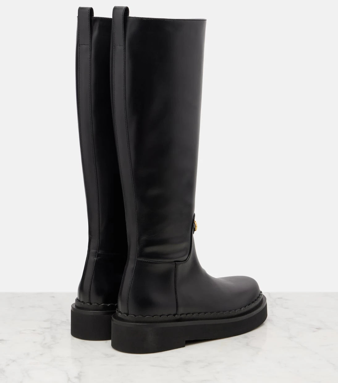 Valentino Garavani - VLogo leather knee-high boots