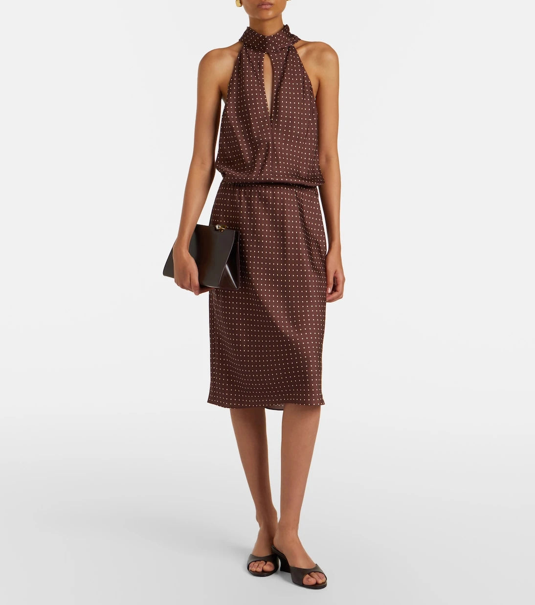 Posse - Phoebe polka-dot halterneck midi dress