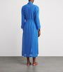 Loretta Caponi Blue Silk Georgette Cassandra Robe