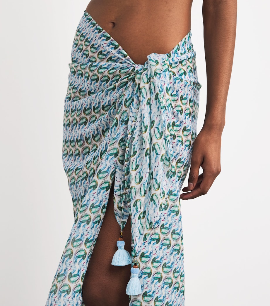 Multi Silk-Cotton Duck Print Pareo