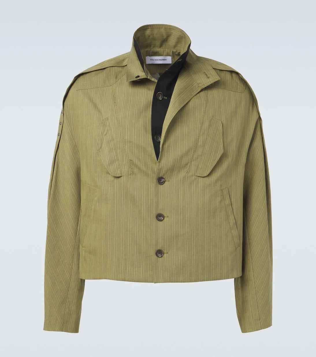 Kiko Kostadinov - Egreta stiped cotton-blend jacket