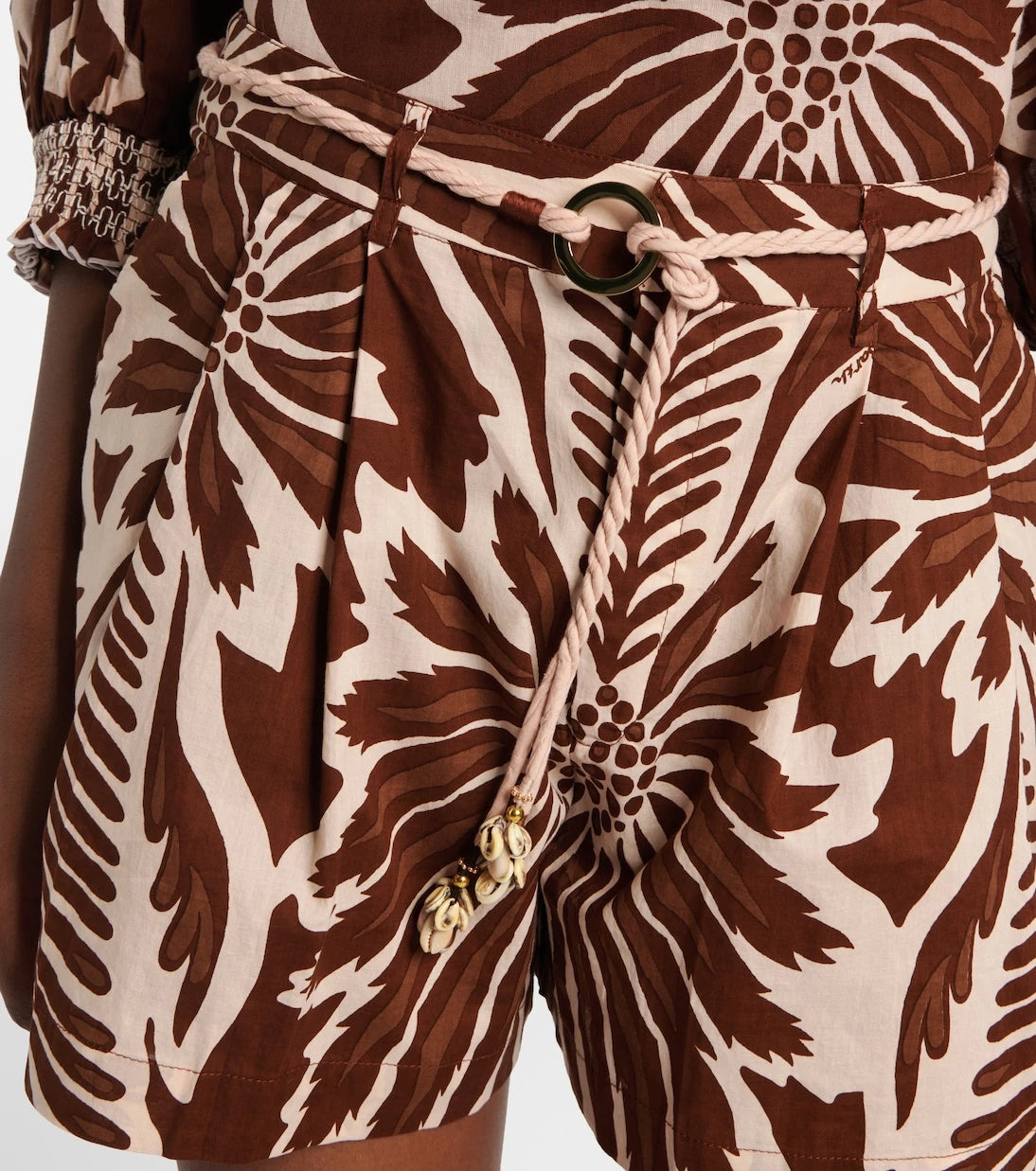 Poupette St Barth - Chantal printed belted cotton shorts
