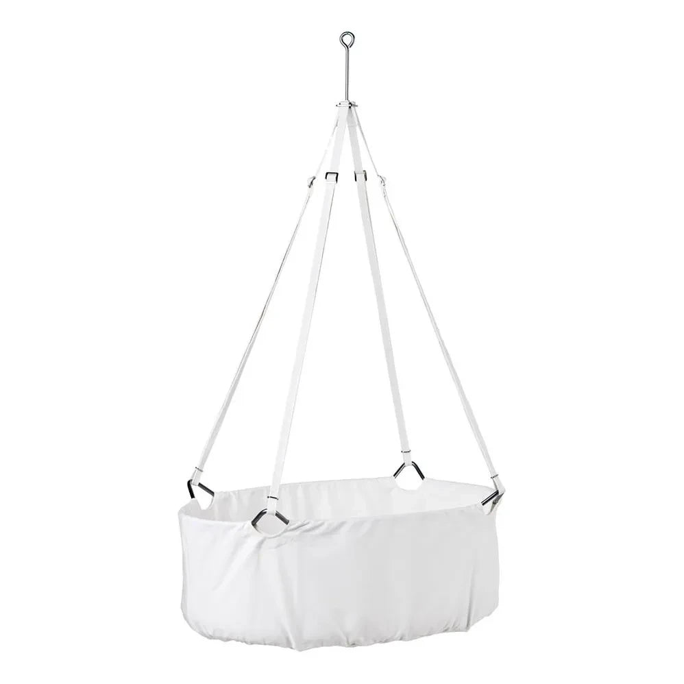 Leander - Complete cradle with stand, 83 x 50 cm | White
