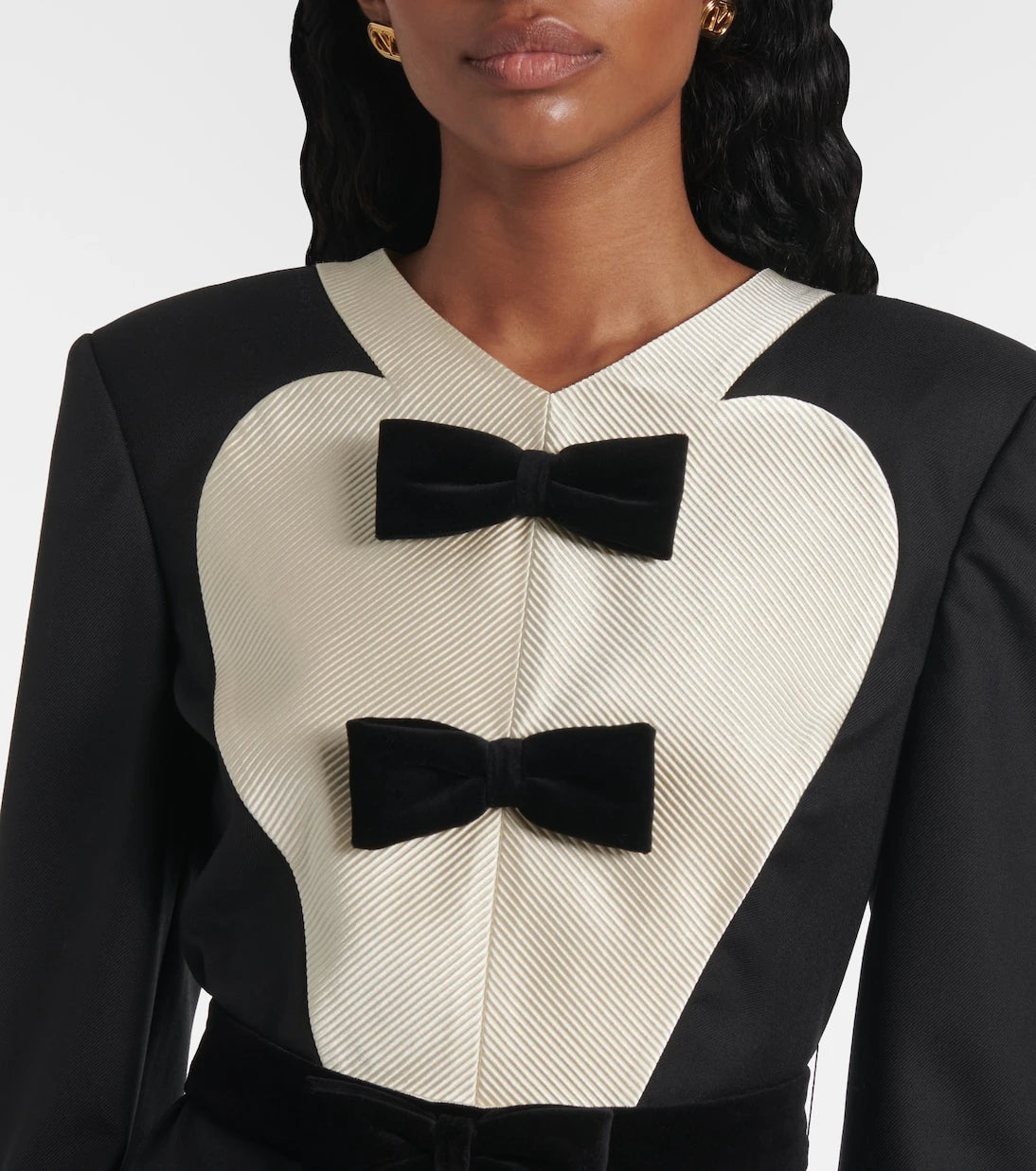 Valentino - Bow-detail virgin wool midi dress