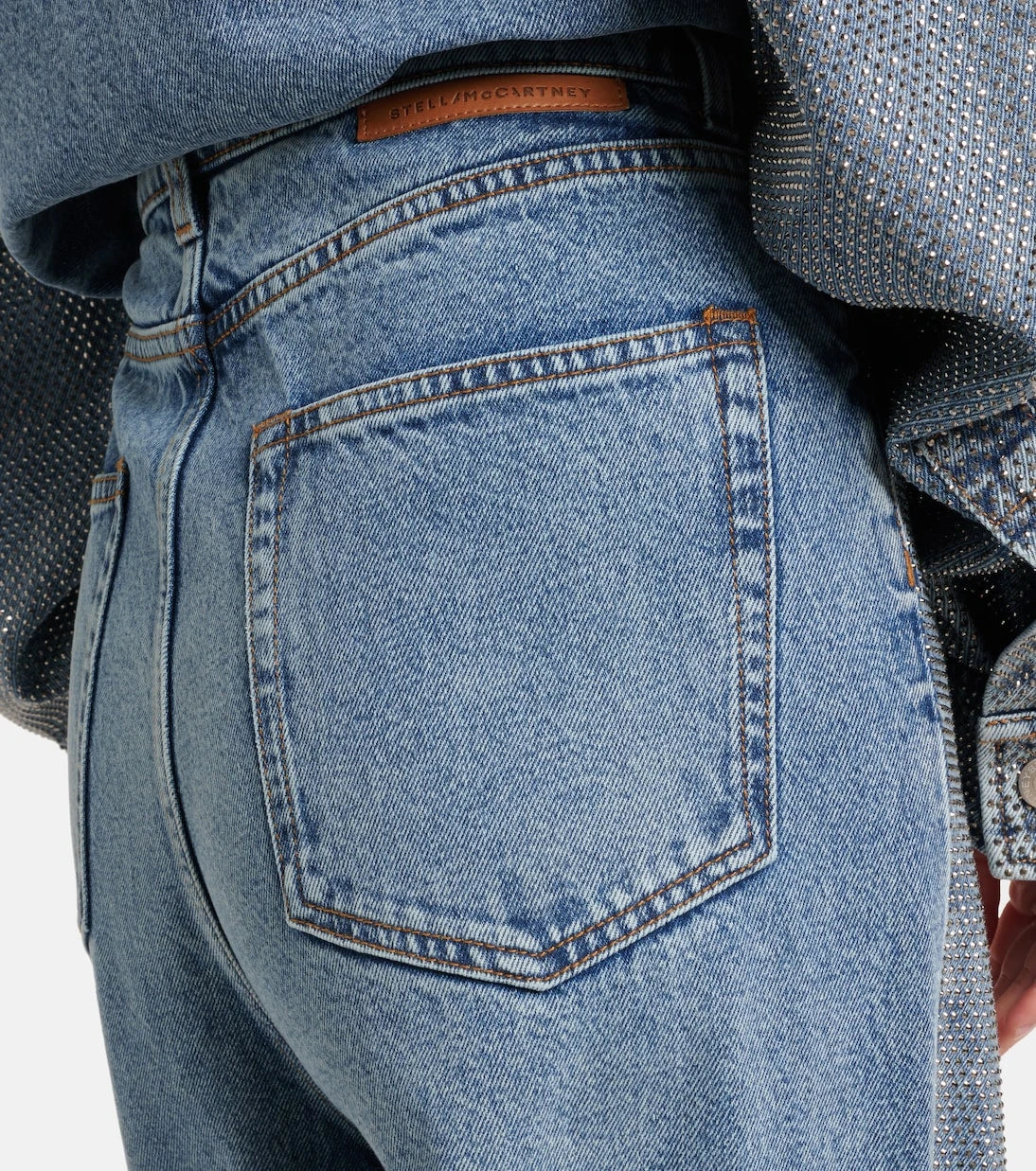 Stella McCartney - Crystal-embellished wide-leg jeans
