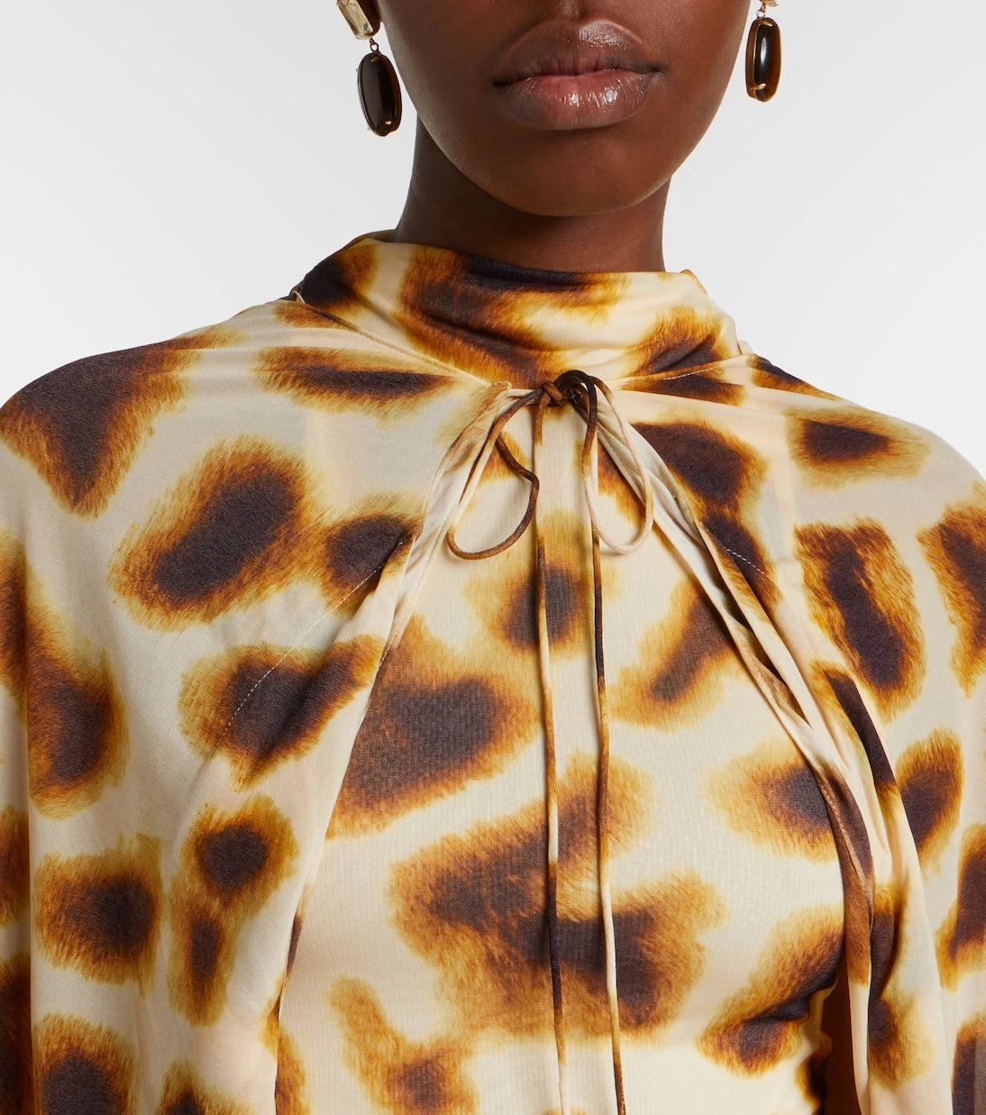 Christopher Esber - Gyre printed asymmetric caped minidress
