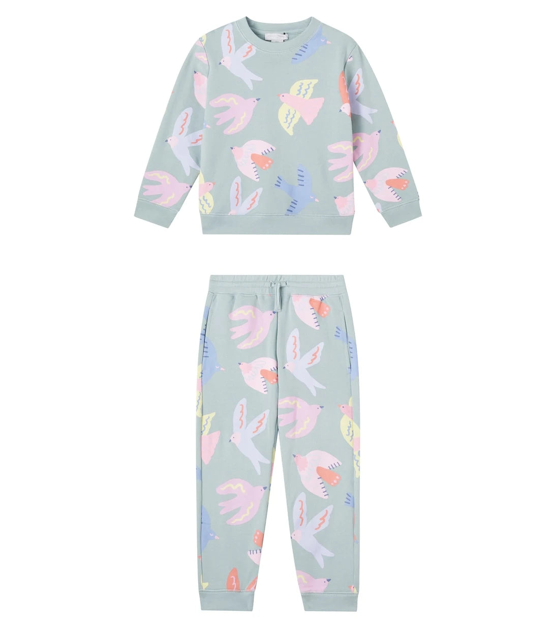 Stella McCartney Kids - طقم سويتشيرت وبنطال رياضي بطبعة