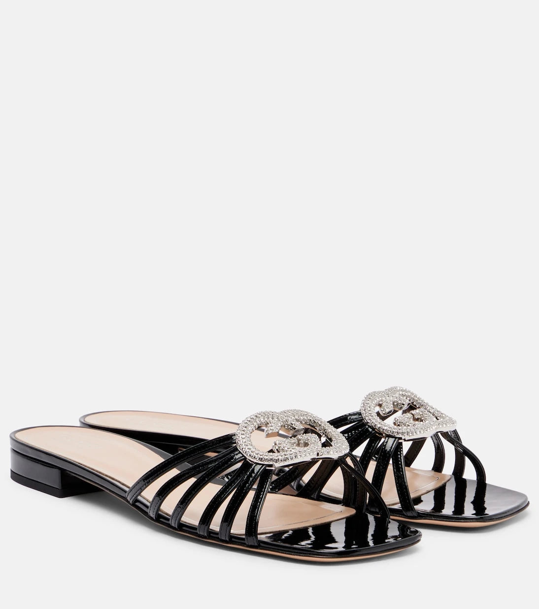 Gucci - Interlocking G patent leather sandals