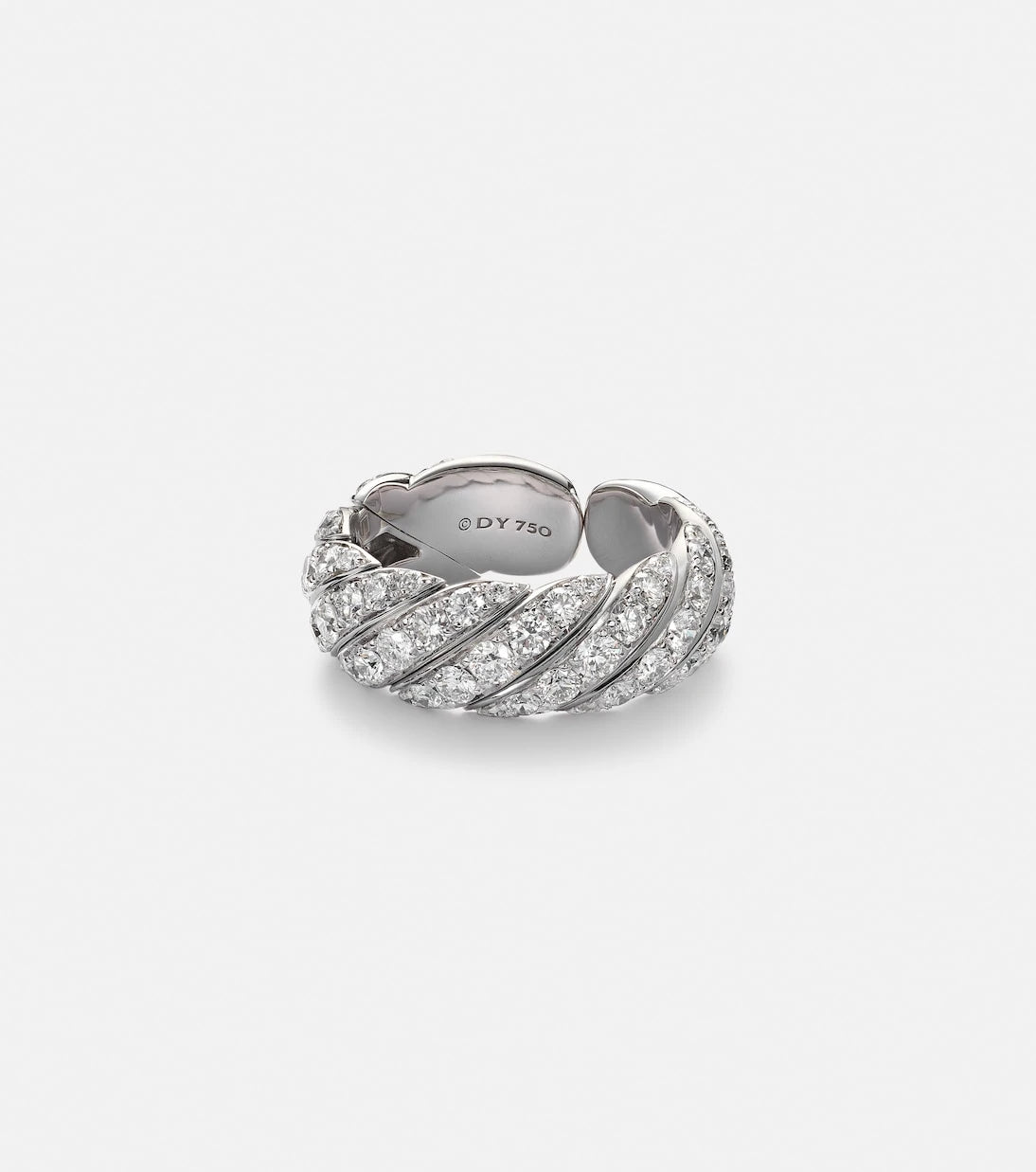David Yurman - Sculpted Cable 18kt white gold ring with diamonds