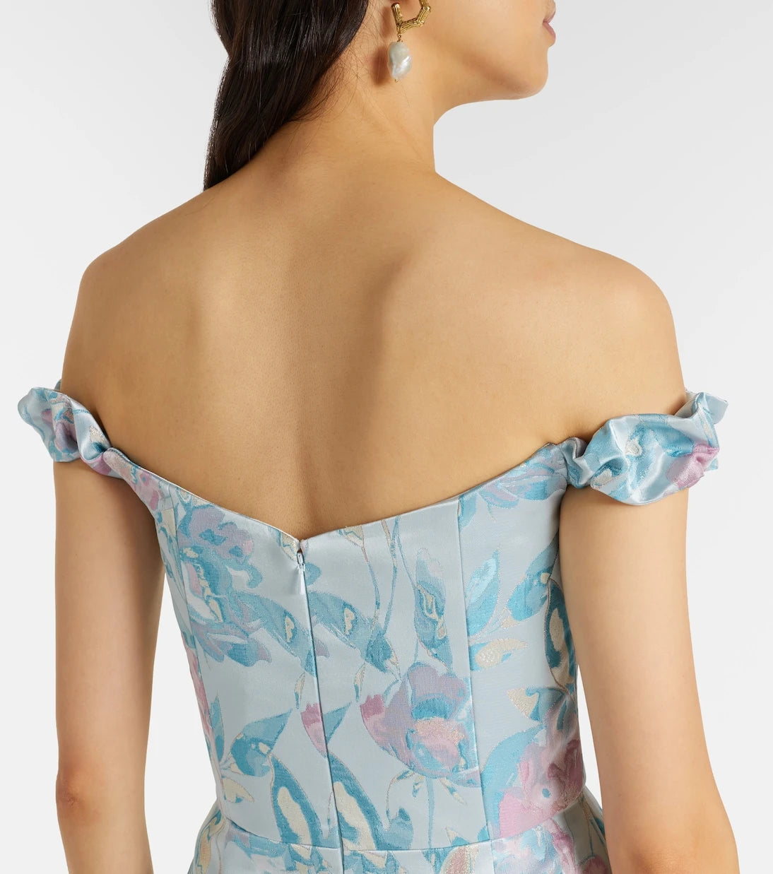 Markarian - Yolanda floral off-shoulder brocade gown