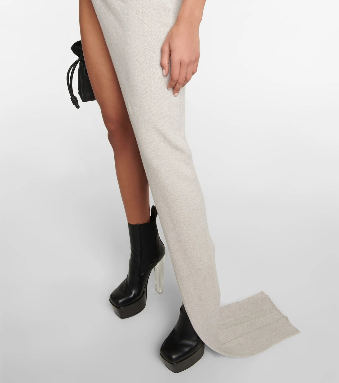Rick Owens - Asymmetric cashmere and wool maxi skirt