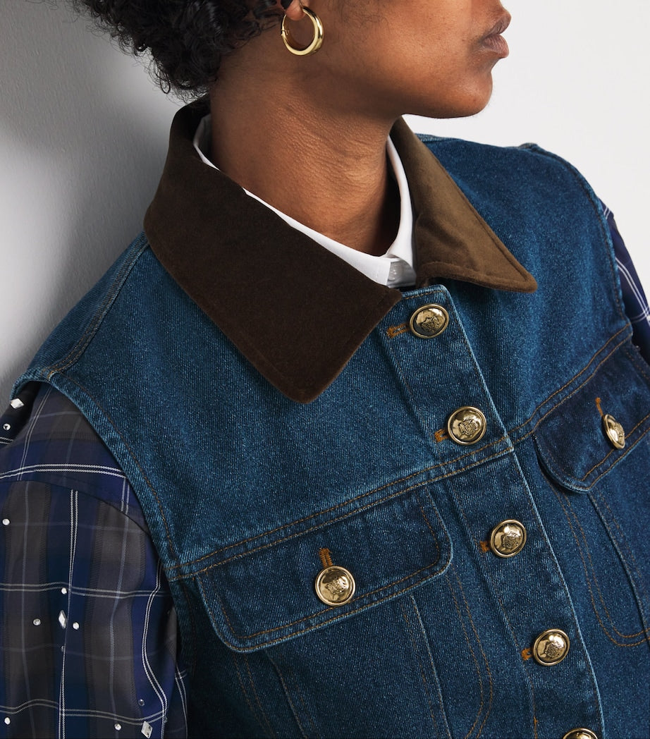 Sandro Paris Blue Denim Waistcoat