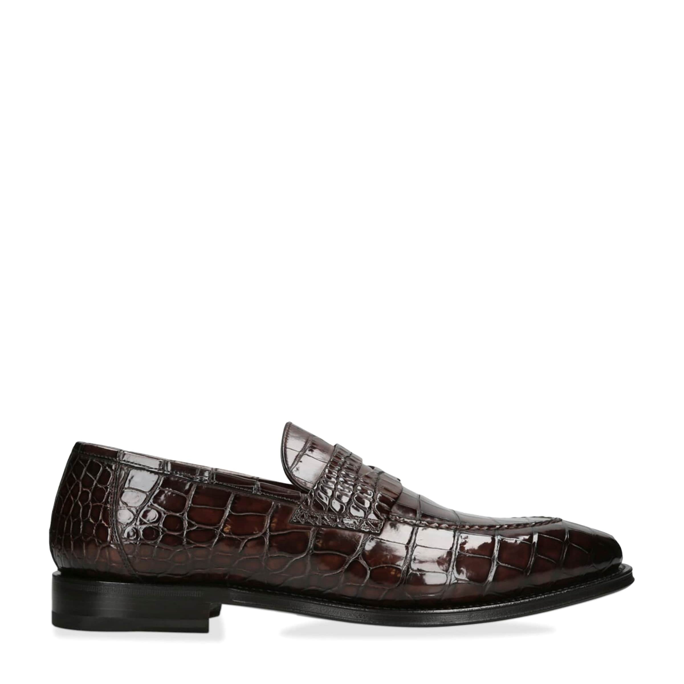 Crocodile Skin Duke Penny Loafers