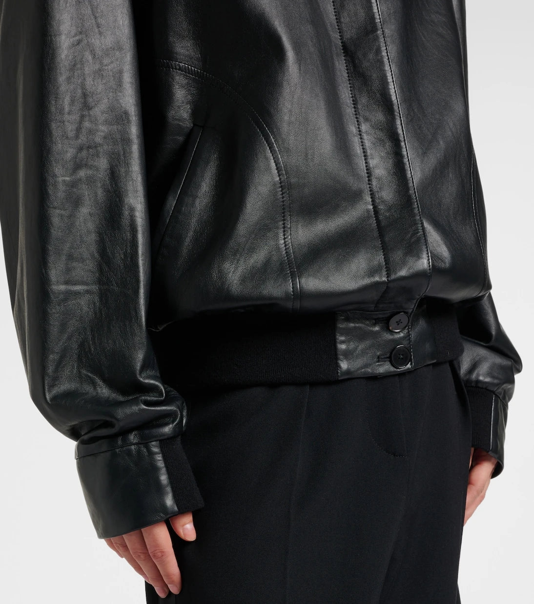 The Row - Eleonora leather bomber jacket