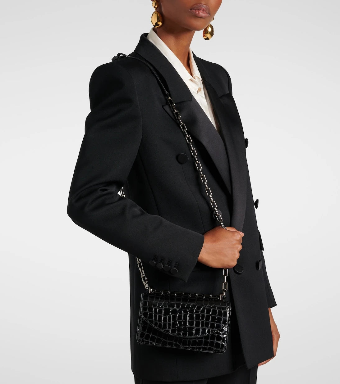 Christian Louboutin - Loubi54 croc-effect leather shoulder bag