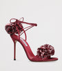 Aquazzura Leather Cherry Kiss Sandals 105