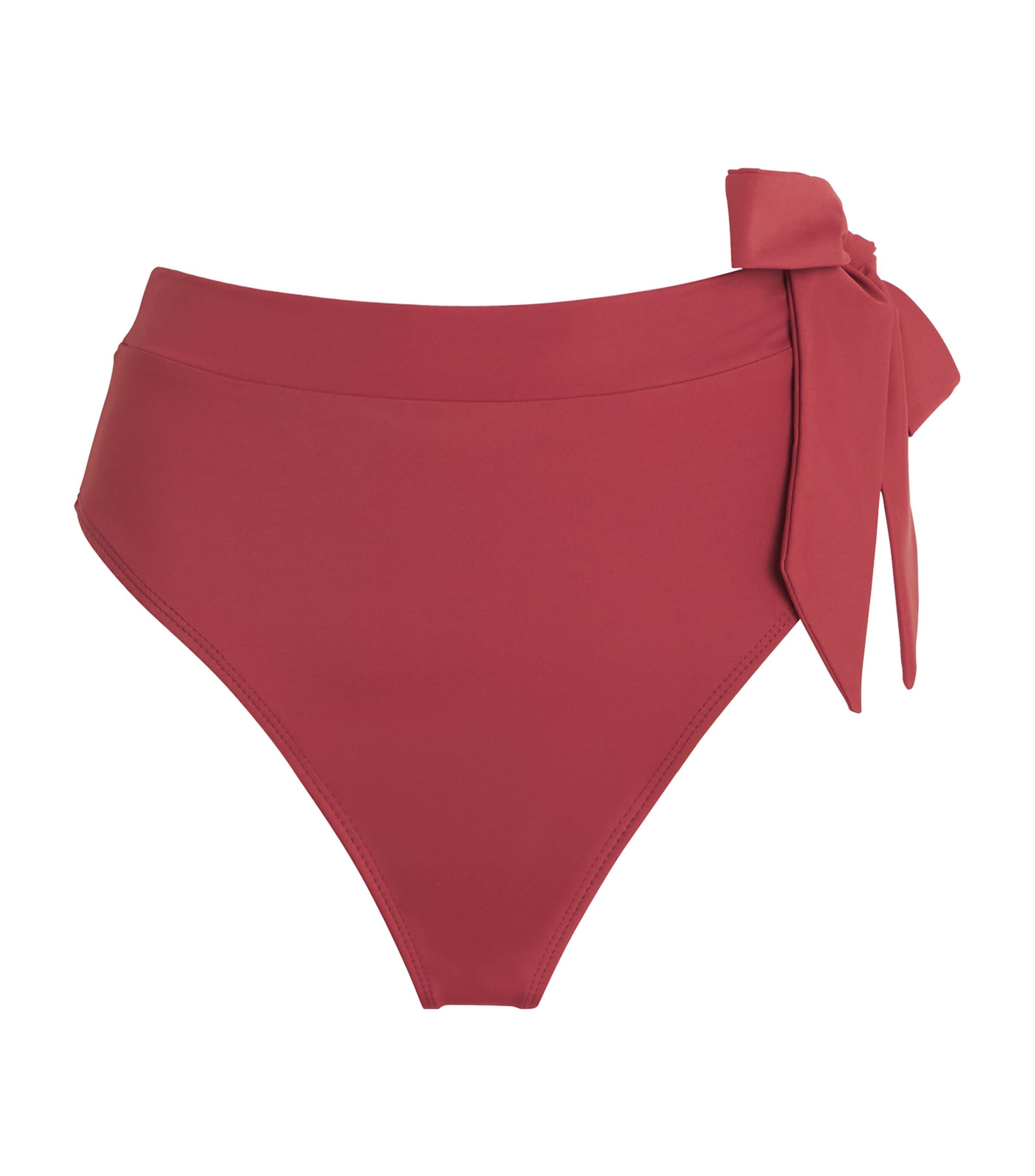 AWAY THAT DAY Burgundy Tahiti High-Rise Bikini Bottoms