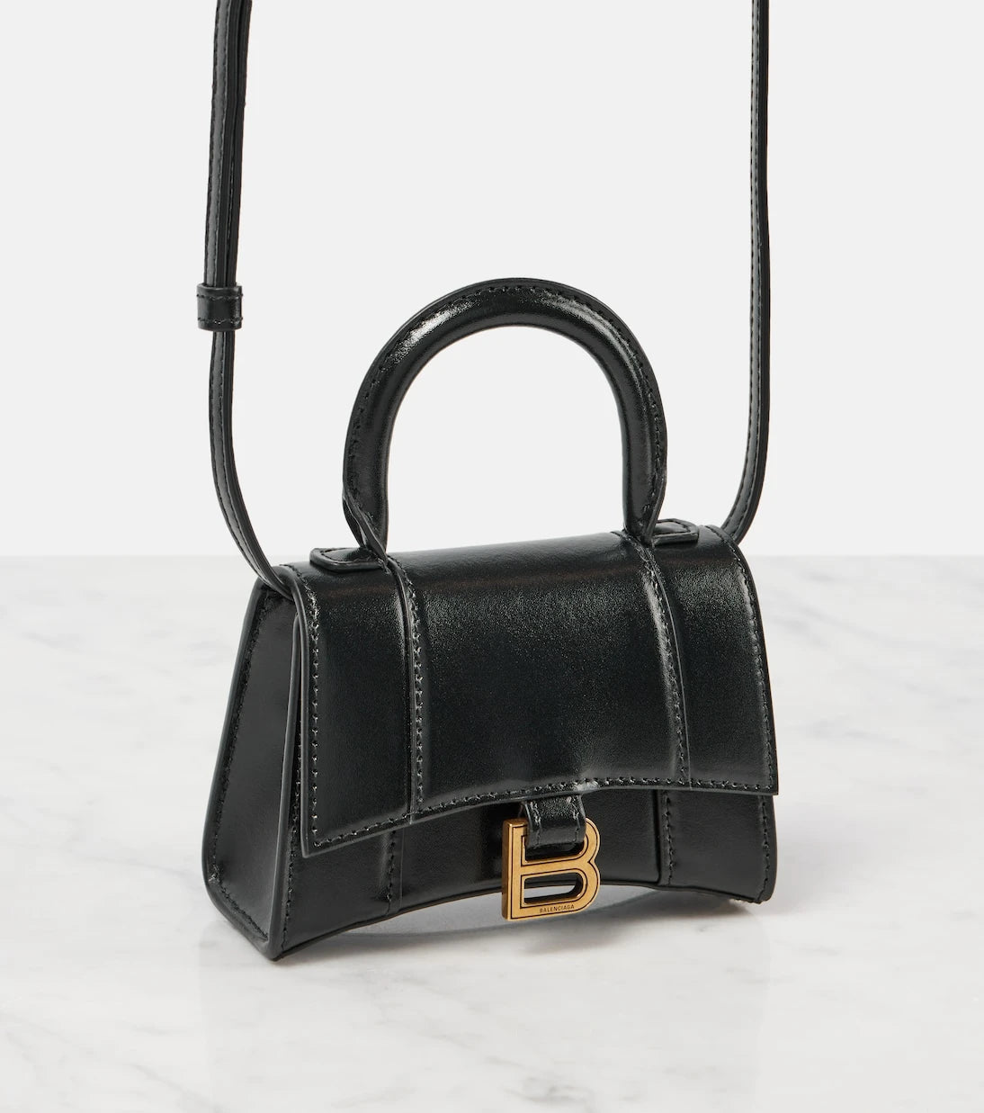 Balenciaga - Hourglass Mini leather crossbody bag
