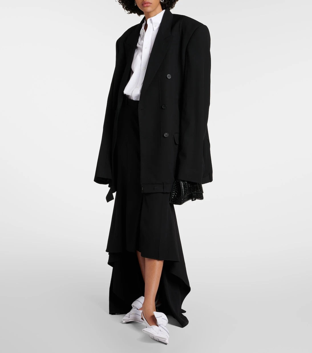 Balenciaga - Knife 40 leather slingback pumps