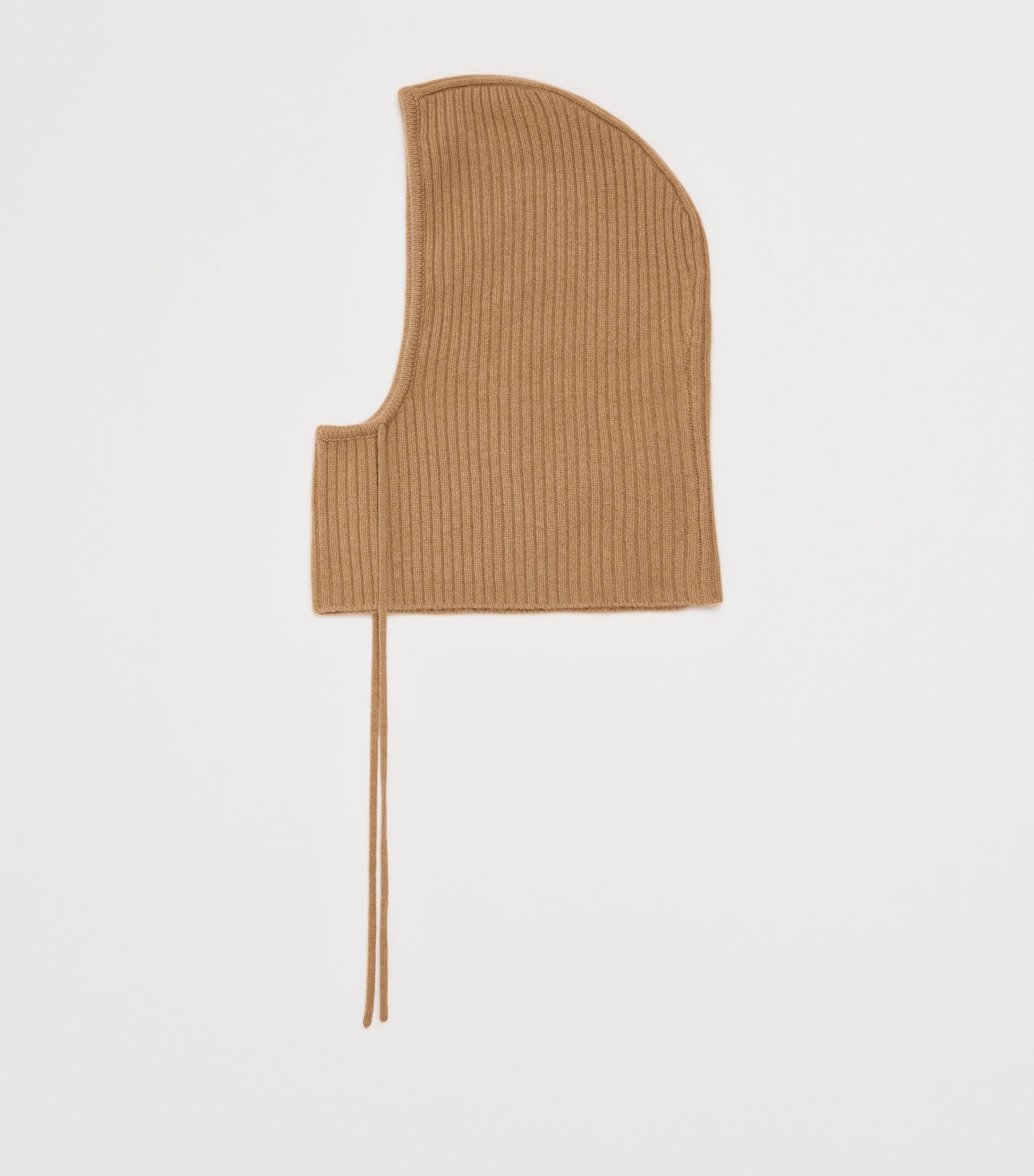 Beige Cashmere Ribbed Hood