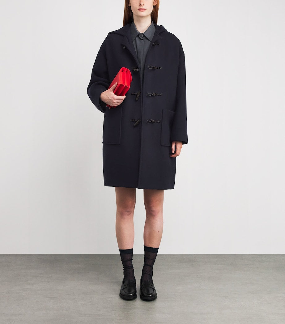 MAX&Co. Blue Wool-Blend Duffle Coat