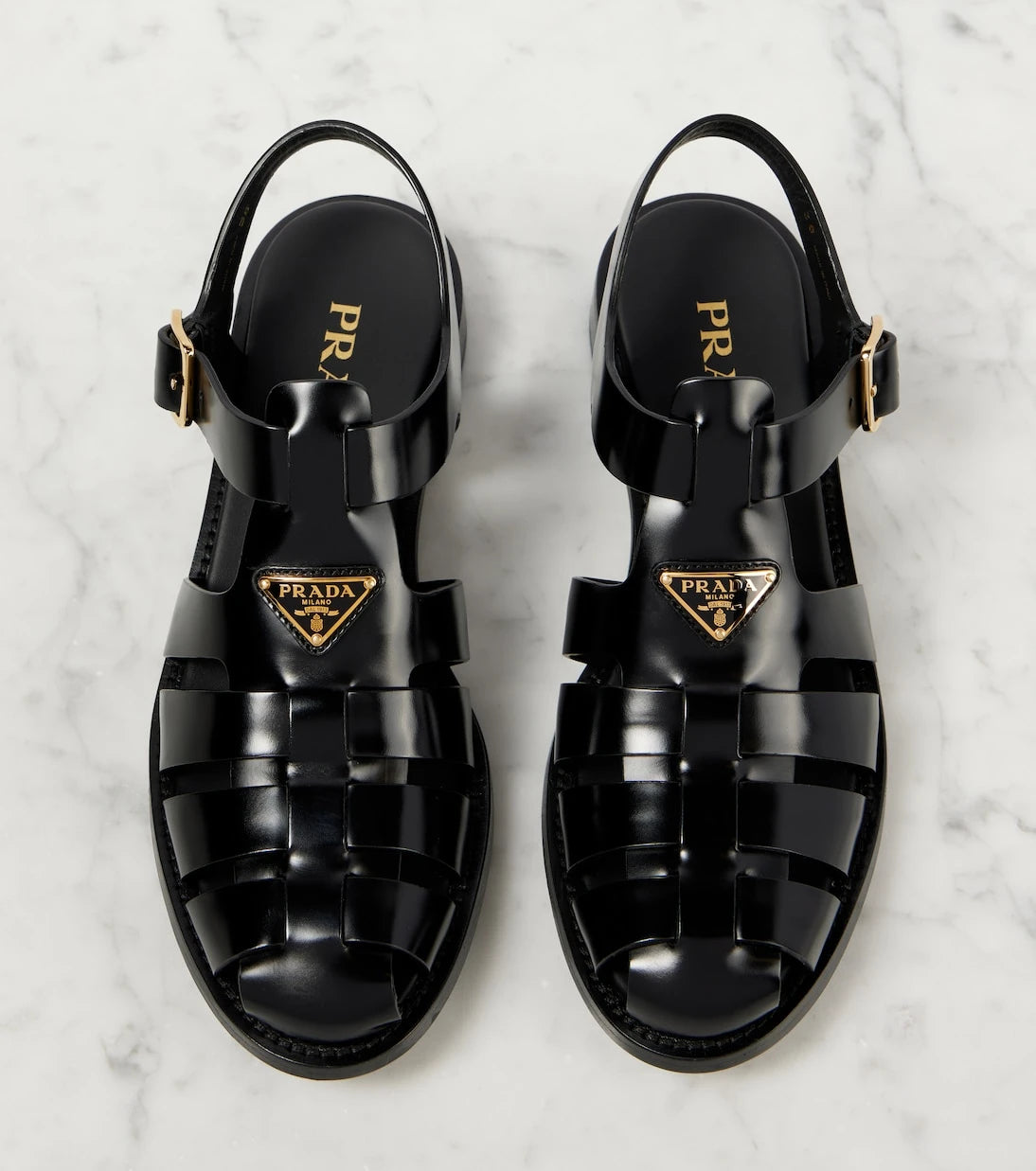 Prada - Brushed leather fisherman sandals