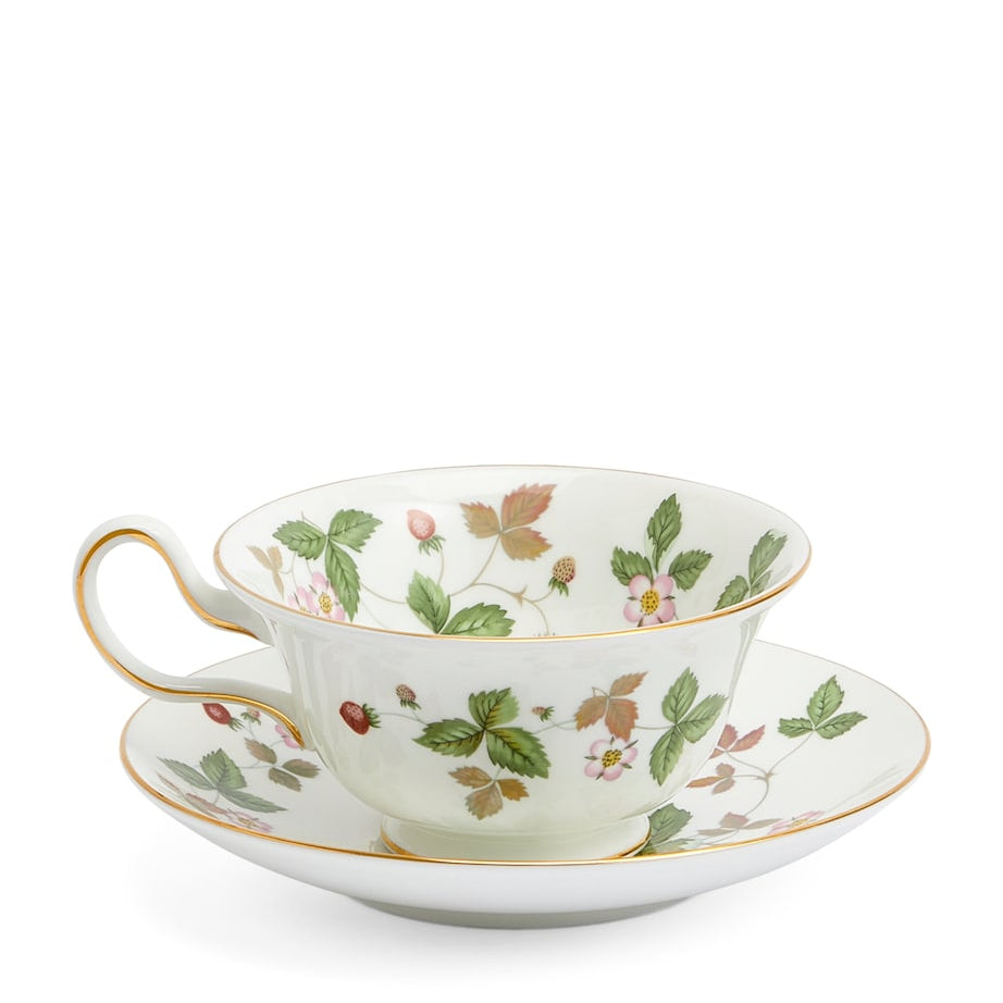 Wild Strawberry Teacup and Saucer