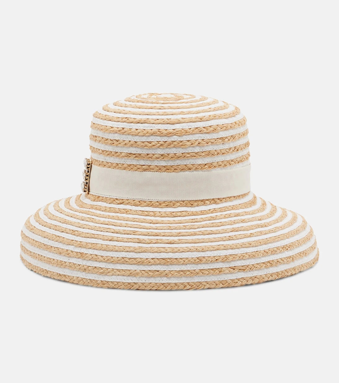 Roger Vivier - Très Vivier striped raffia sun hat