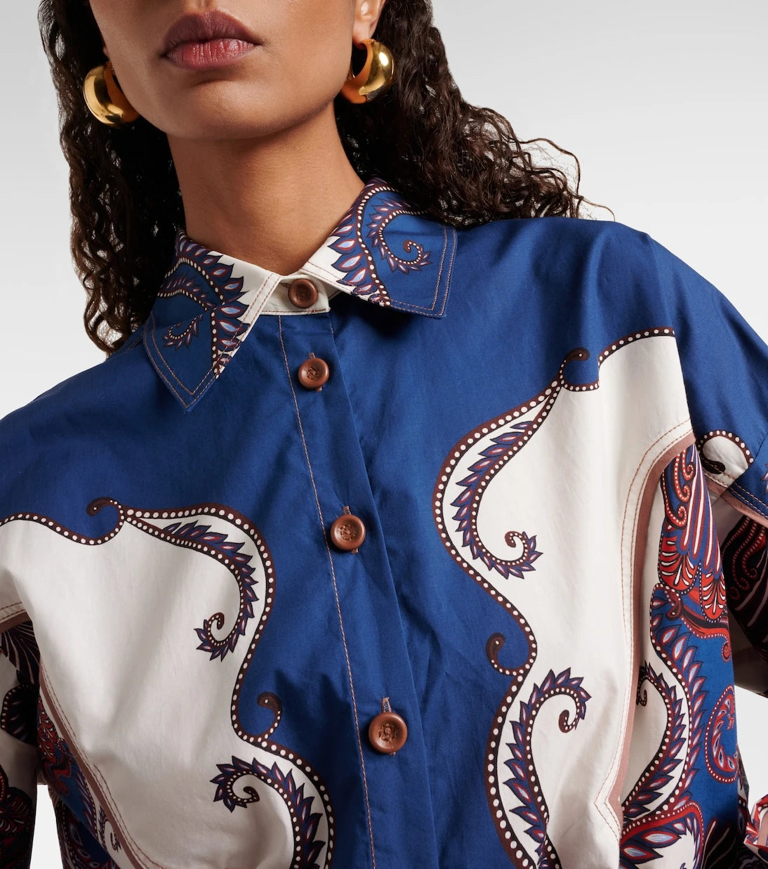 Farm Rio - Arabesque Scarf printed cotton shirt