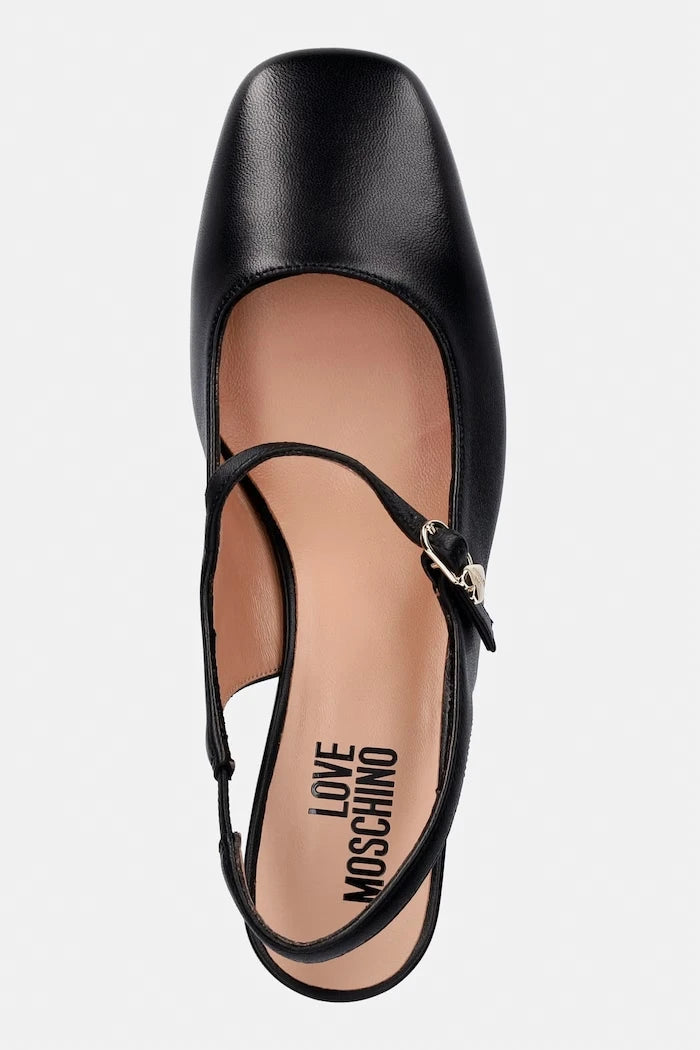 Kalın topuklu deri ayakkabılar Love Moschino