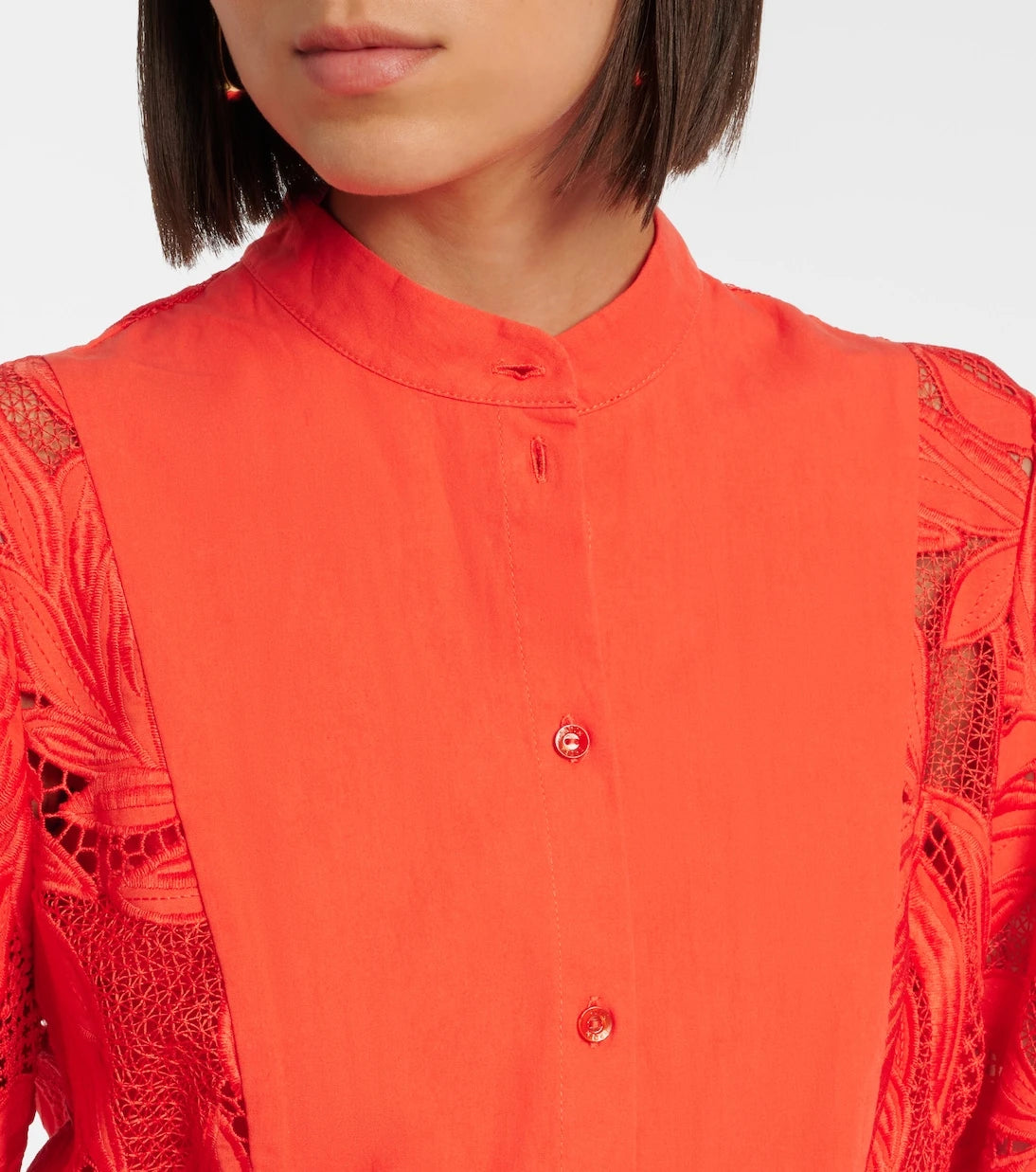 Erdem - Embroidered mesh midi dress