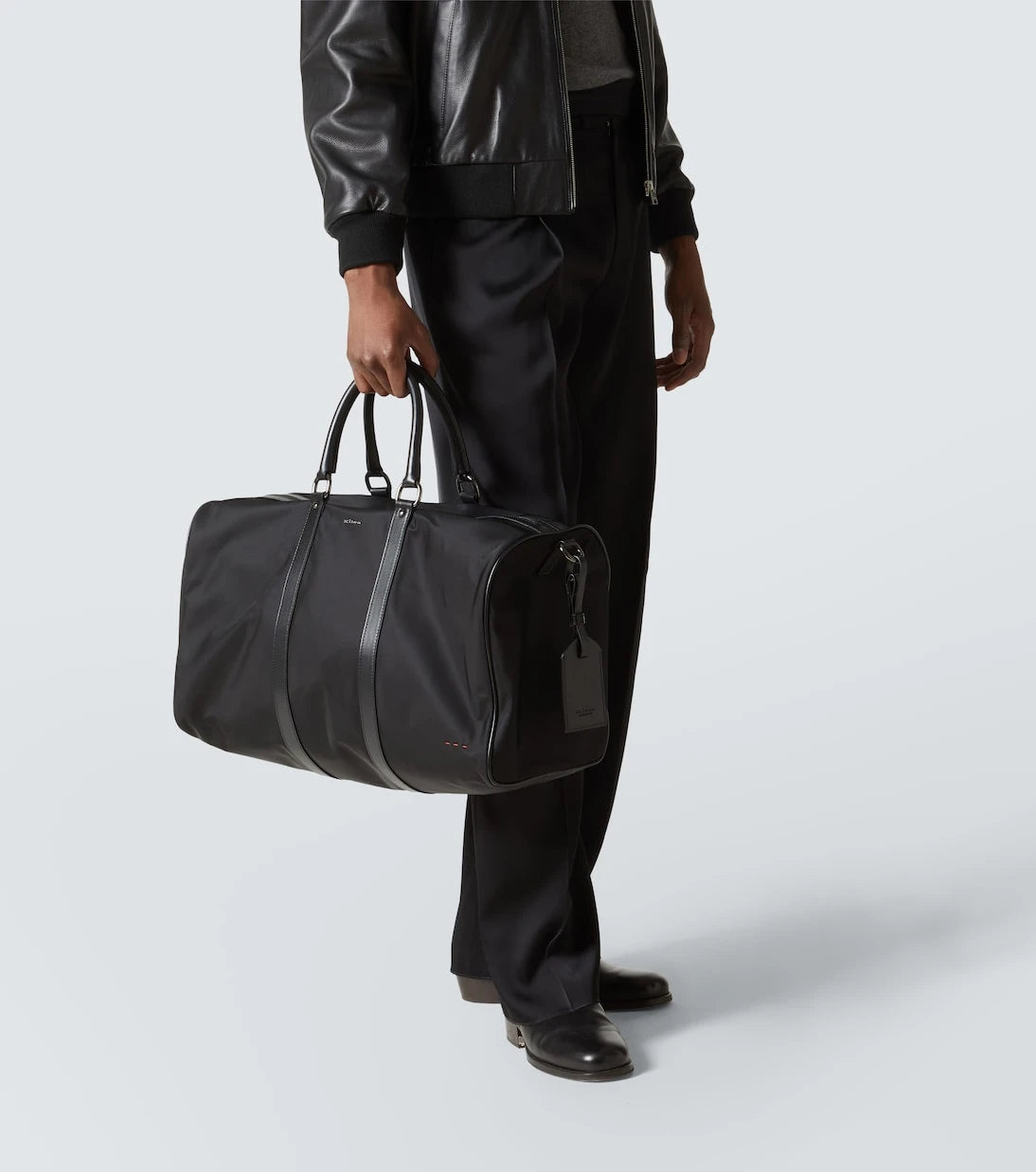 Kiton - Leather-trimmed duffel bag