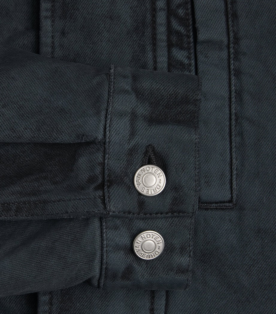 DRIES VAN NOTEN Grey Denim Overdyed Workwear Jacket
