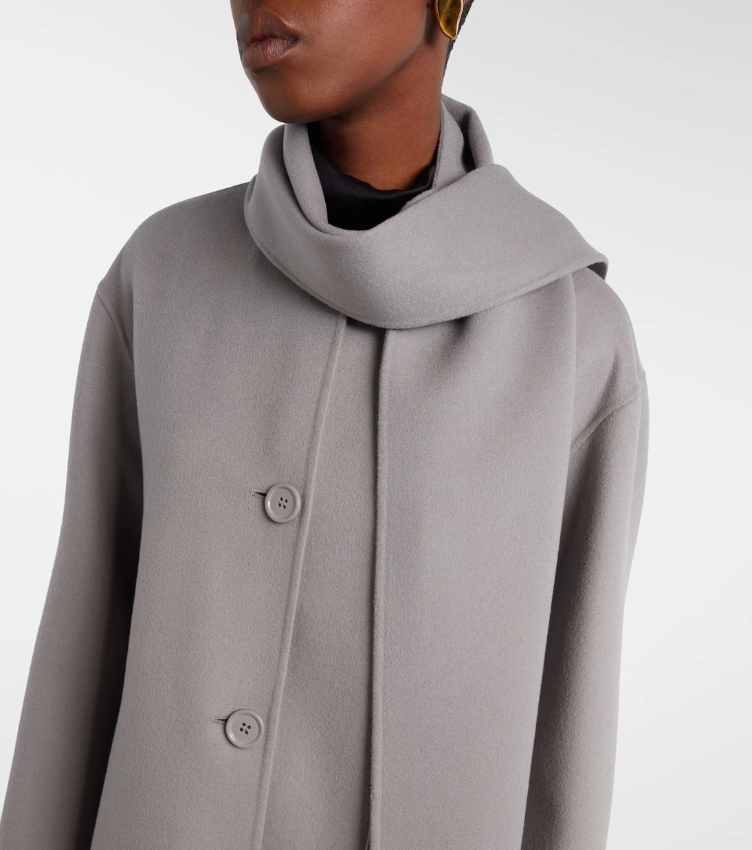 'S Max Mara - Scarf-detail virgin wool coat