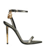 TOM FORD Gold Leather Padlock Sandals 105