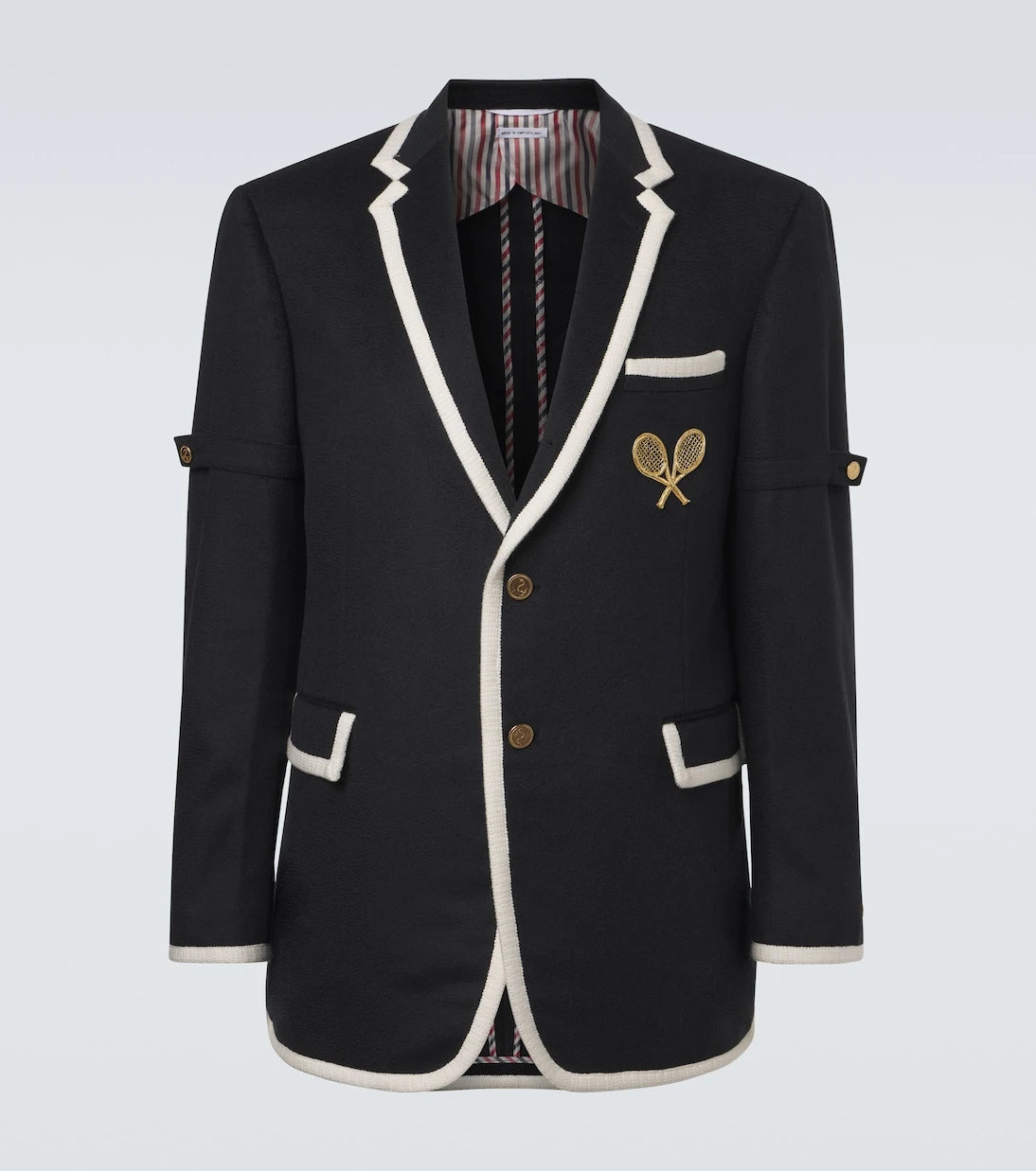 Thom Browne - Embroidered cashmere zibeline blazer