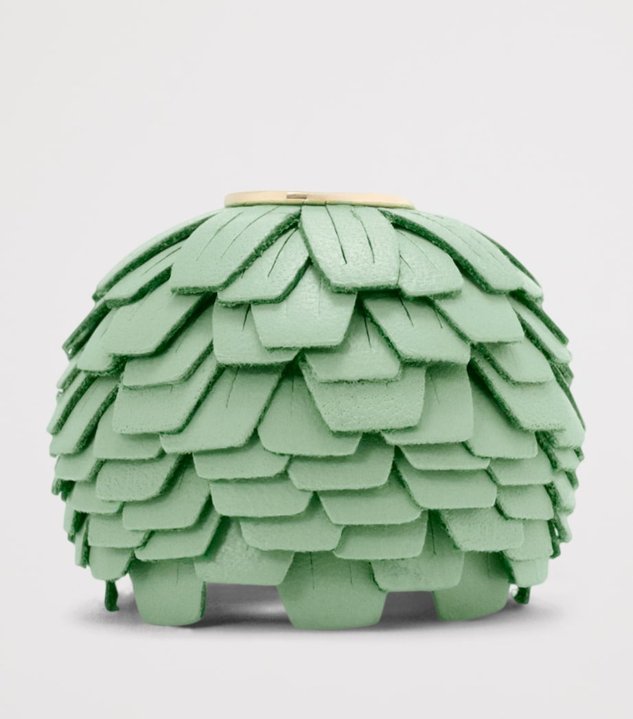 Green Leather Flower Personalisation Bag Charm